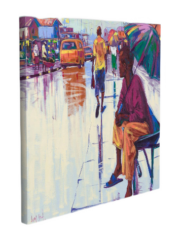 Authentic Nigerian Art - Nigerian Paintings - African Paintings - The Lonely Man