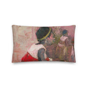 Authentic Nigerian Art - Nigerian Paintings - African Paintings - A Mothers Touch Throw Pillow