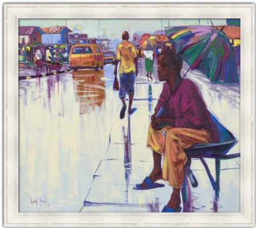 Authentic Nigerian Art - Nigerian Paintings - African Paintings - The Lonely Man