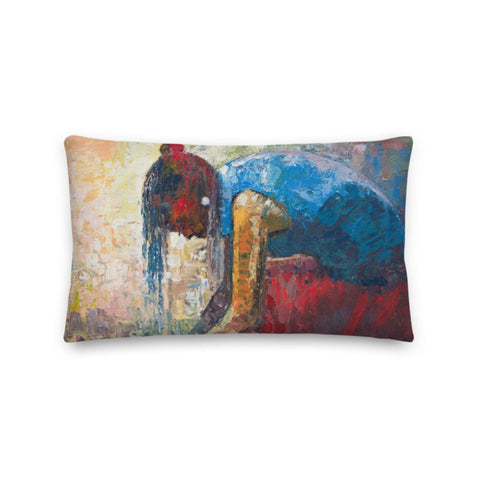 Authentic Nigerian Art - Nigerian Paintings - African Paintings - Backbones Hold Stories Throw Pillow