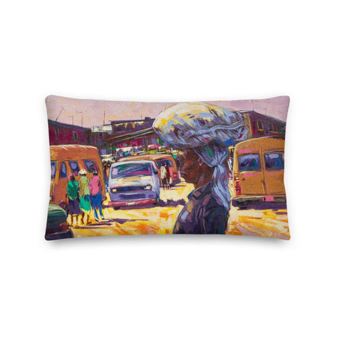 Authentic Nigerian Art - Nigerian Paintings - African Paintings - Chicken For Dinner Throw Pillows