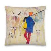 Authentic Nigerian Art - Nigerian Paintings - African Paintings - Contentment Throw Pillow