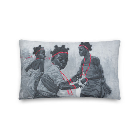 Authentic Nigerian Art - Nigerian Paintings - African Paintings - Freedom In Innocence Throw Pillow