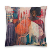 Authentic Nigerian Art - Nigerian Paintings - African Paintings - Mother Of Freedom Throw Pillow