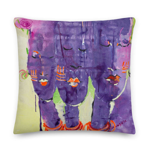 Authentic Nigerian Art - Nigerian Paintings - African Paintings - Peace Within Throw Pillow