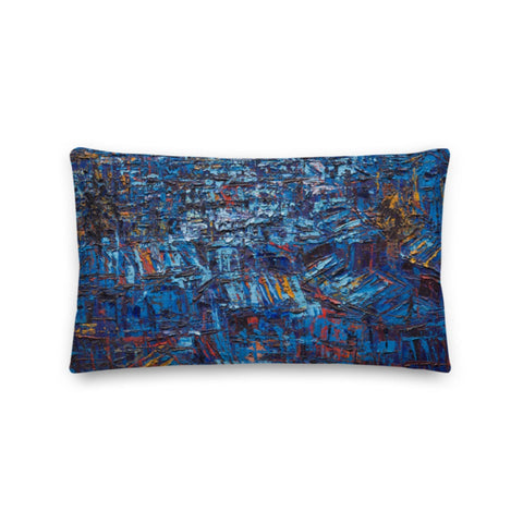 Authentic Nigerian Art - Nigerian Paintings - African Paintings - Rooftops In The Moonlight Throw Pillow