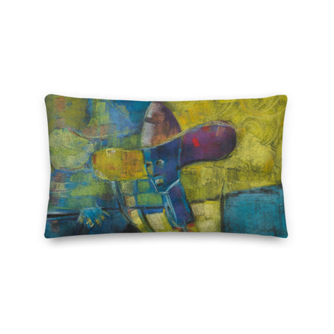 Authentic Nigerian Art - Nigerian Paintings - African Paintings - Weary Traveler Throw Pillow